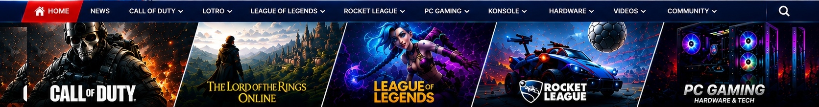 Call of Duty, LOTRO, League of Legends, Rocket League und PC Gaming